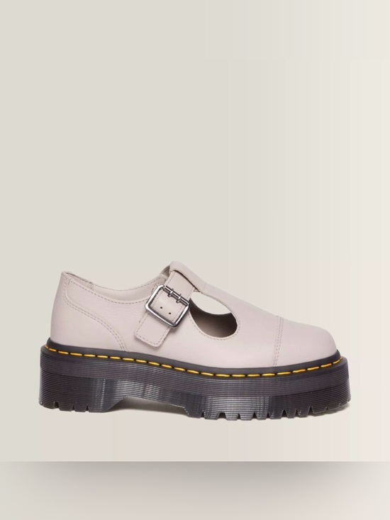 Dr. Martens Shoes - Dr. Martens | Bethan Pisa Leather Platform Mary Jane Shoes in Vintage Taupe